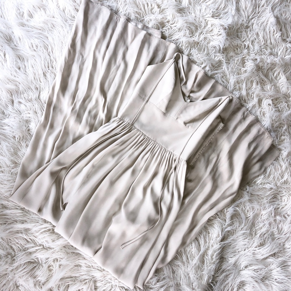 Nude Strappy Dress with Slit